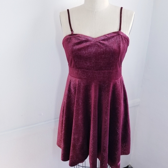 🌸 Free People | Velvet Red Strap‎ Flare dress L - Picture 10 of 10